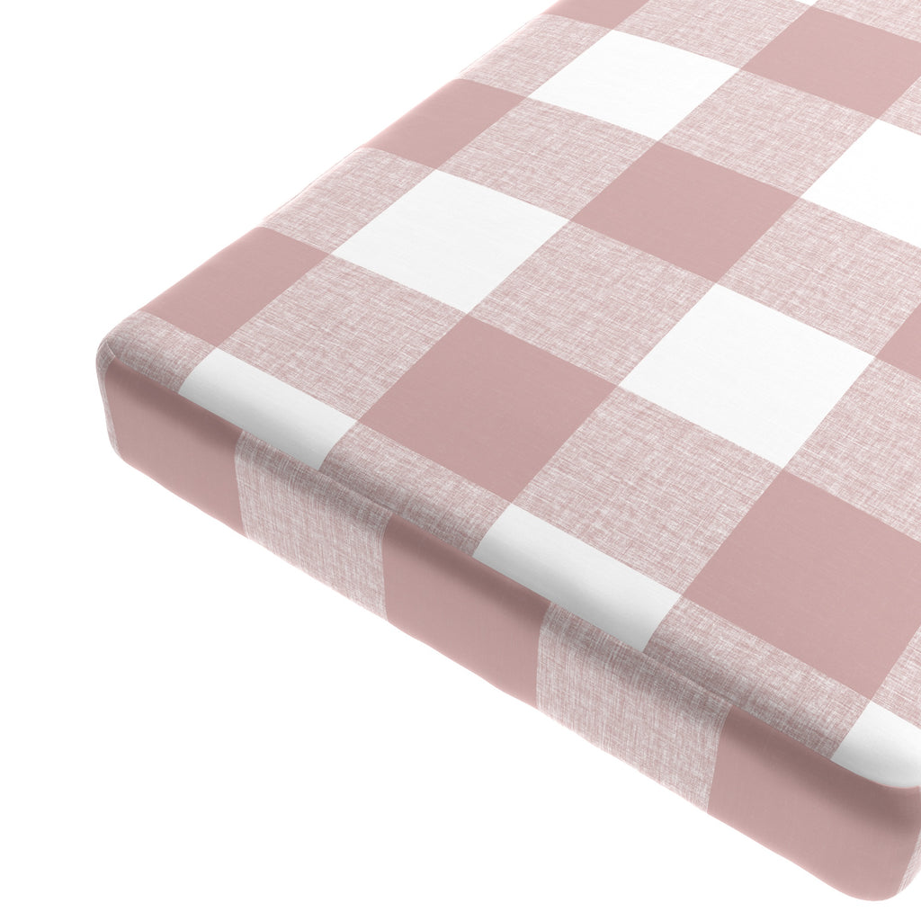 Custom Bench Cushion in Buffalo Check - Mauve