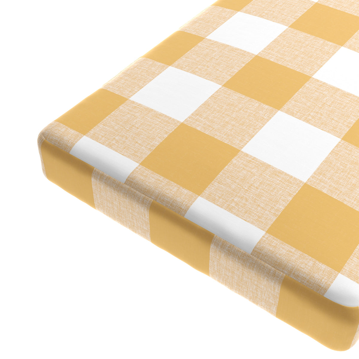 Custom Bench Cushion in Buffalo Check - Sunny