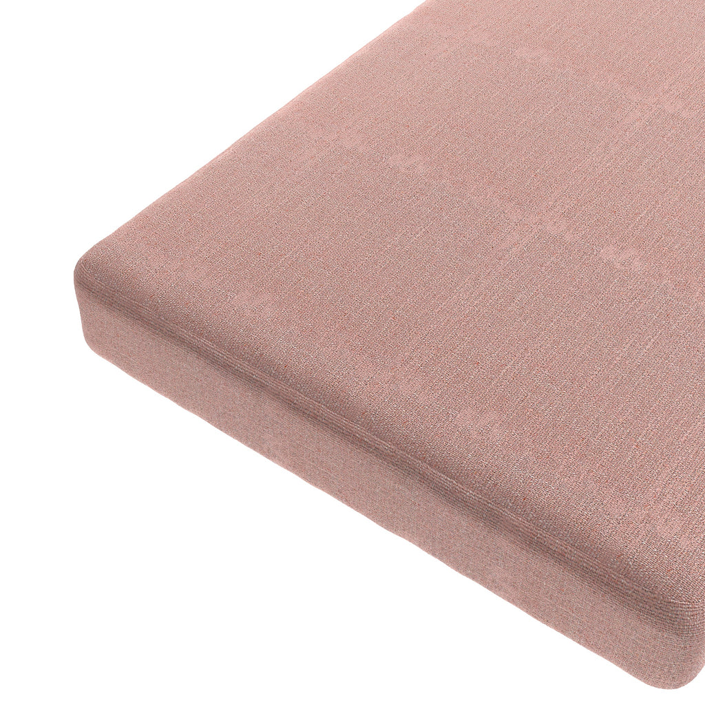 Custom Bench Cushion in Slubby Linen - Think Pink