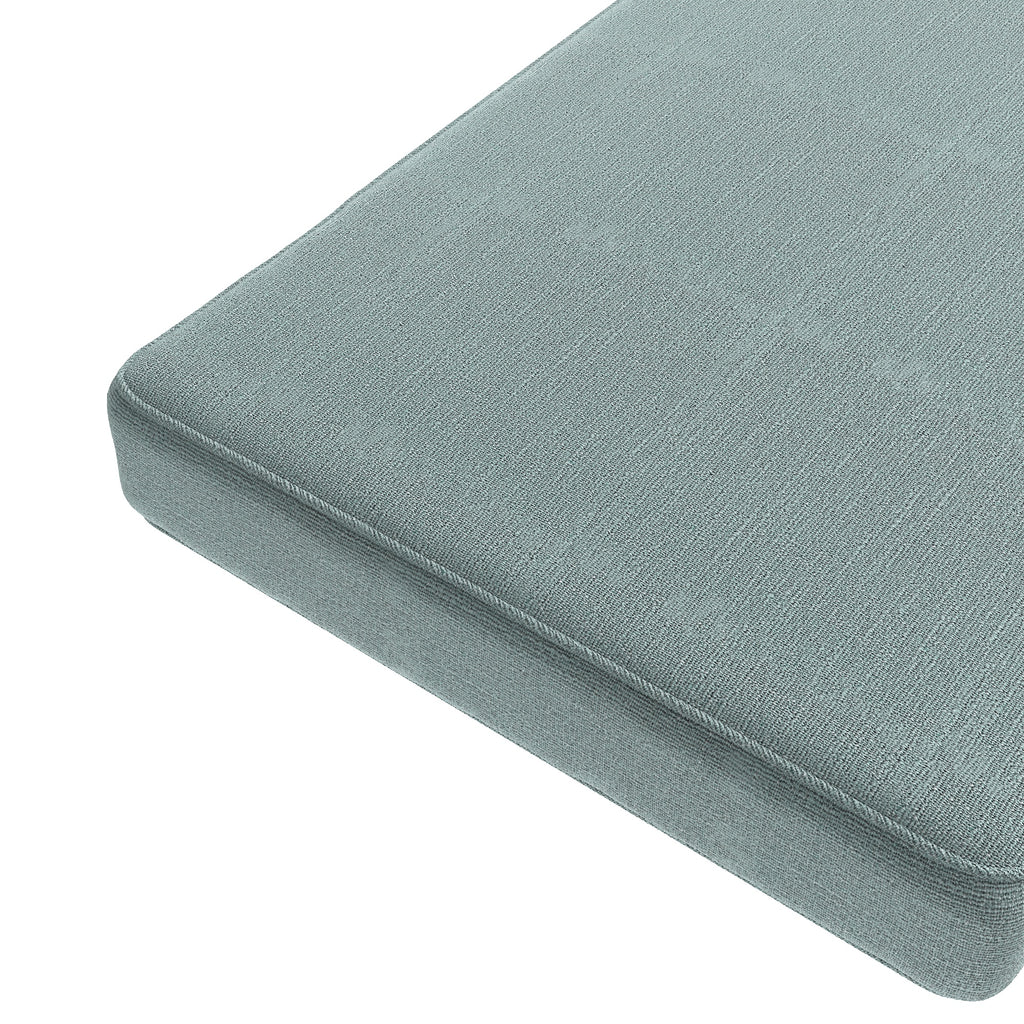 Custom Bench Cushion in Slubby Linen - Puddle