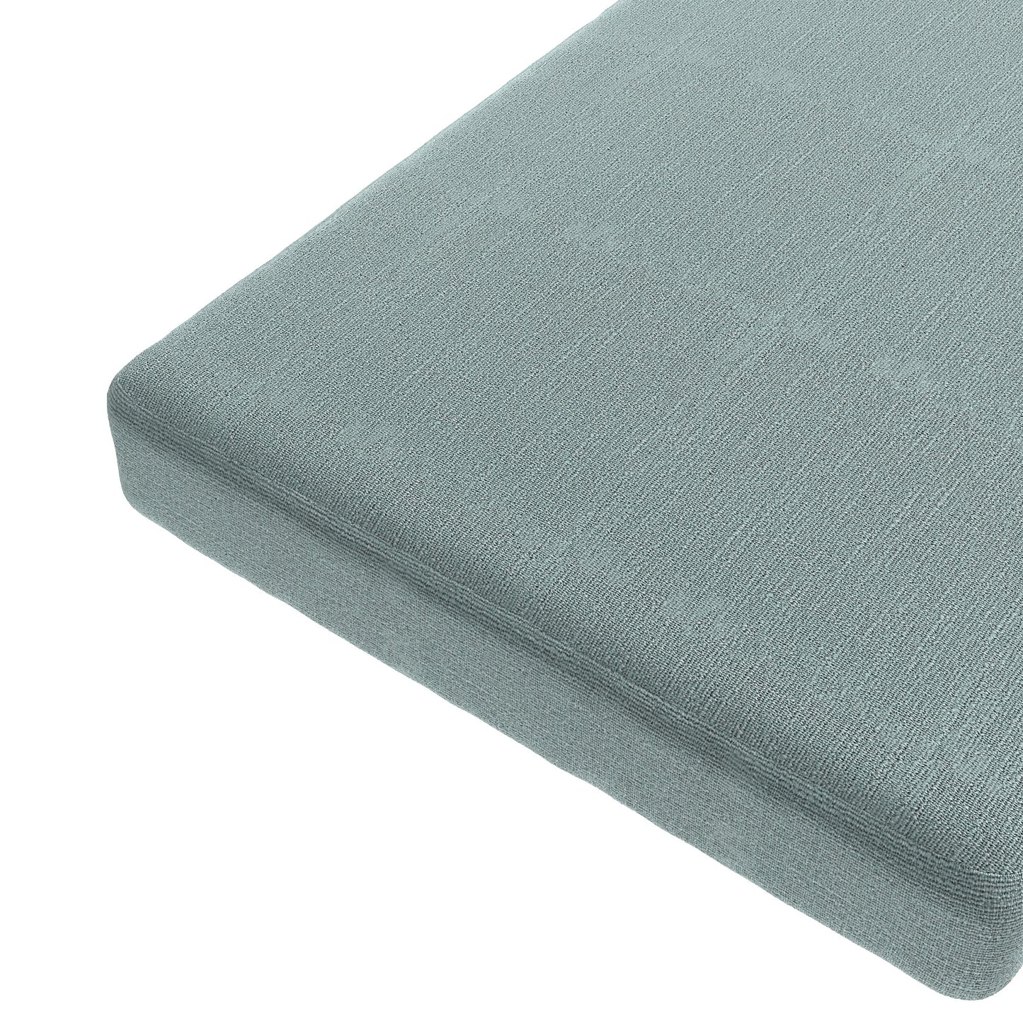 Custom Bench Cushion in Slubby Linen - Puddle