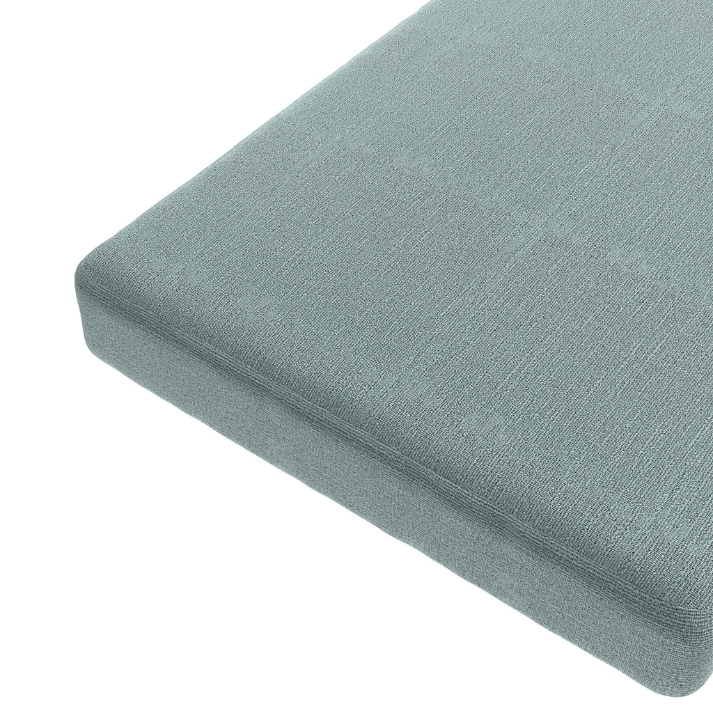 Custom Bench Cushion in Slubby Linen - Puddle
