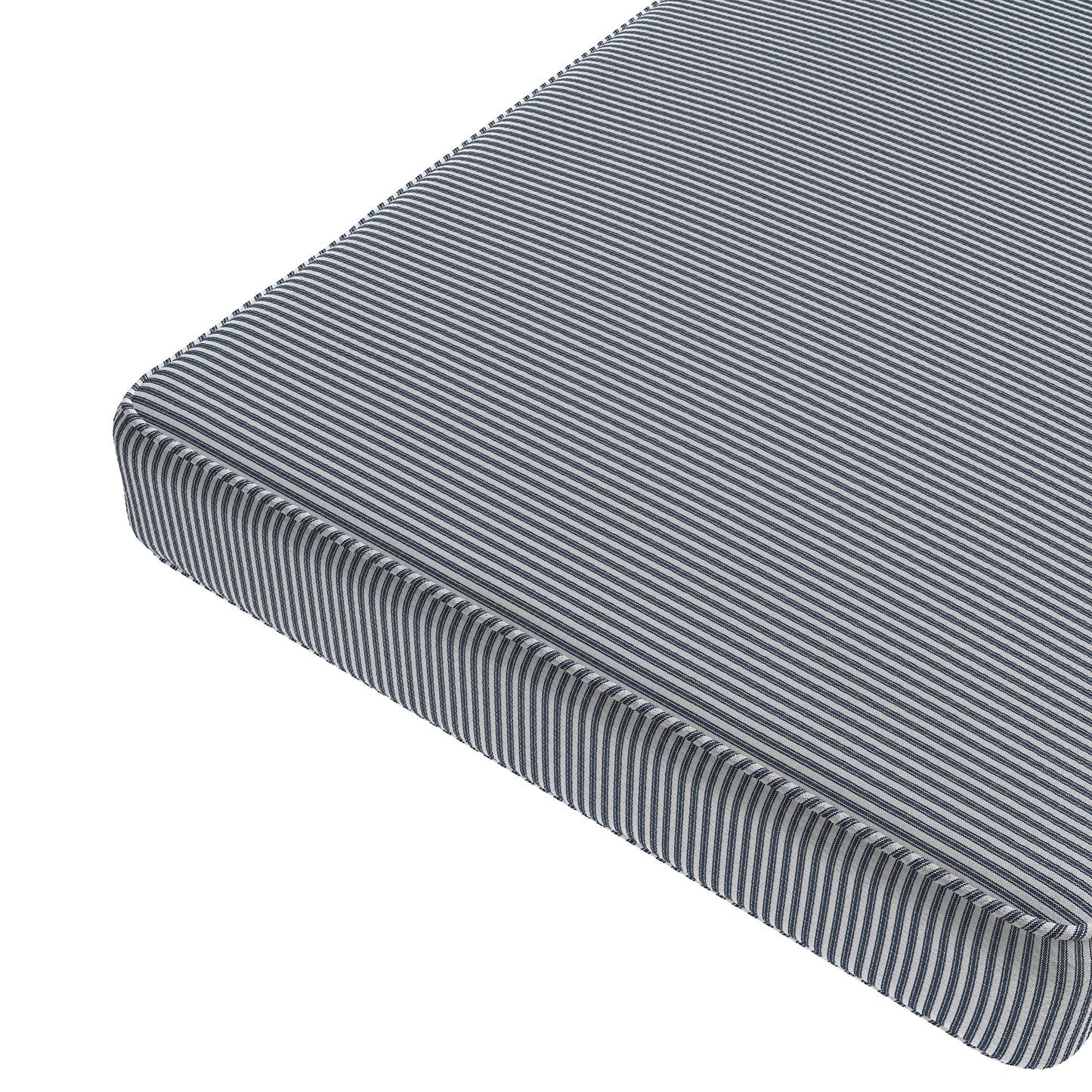 Custom Bench Cushion in Little White Line Blueberry