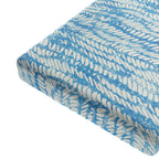 Custom Bench Cushion in Rope Walk - Persian Blue