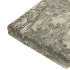 Custom Bench Cushion in Country Toile - Onyx