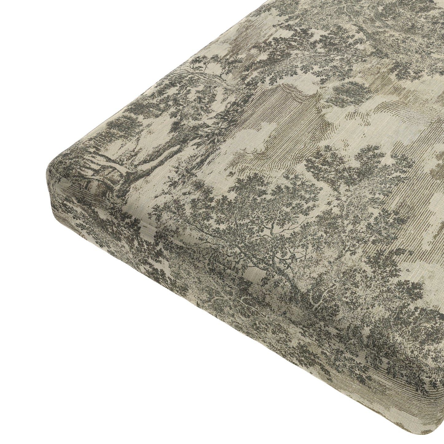 Custom Bench Cushion in Country Toile - Onyx