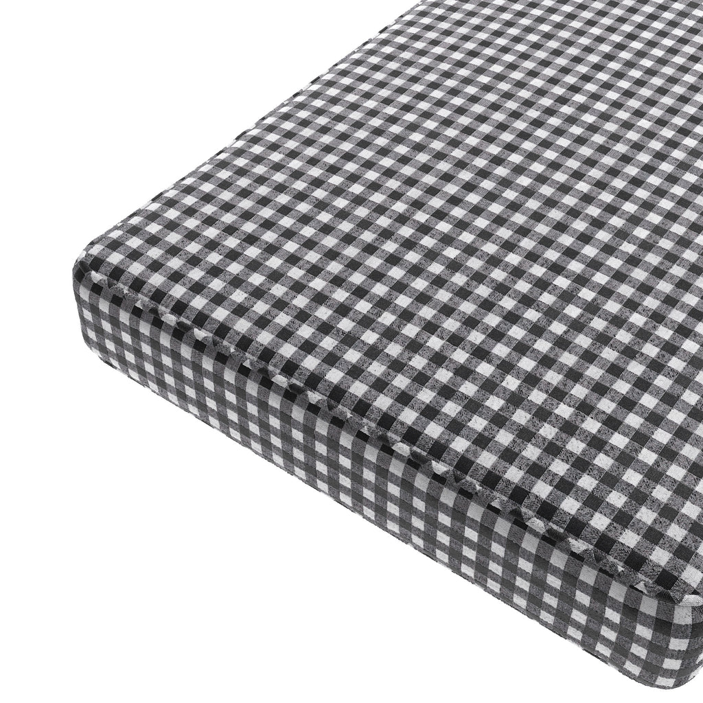 Custom Bench Cushion in Gingham - Black