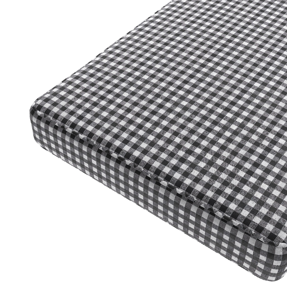 Custom Bench Cushion in Gingham - Black