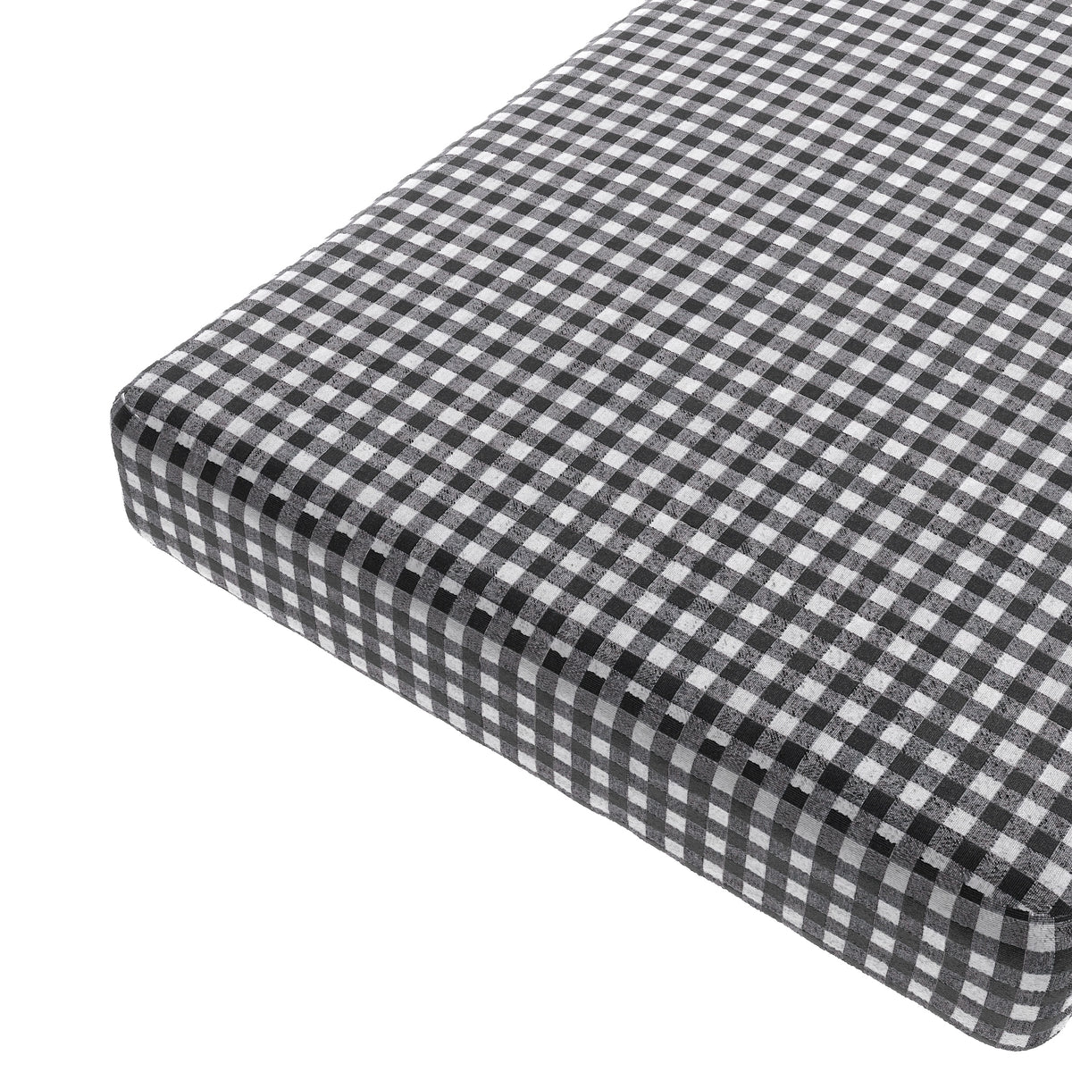 Custom Bench Cushion in Gingham - Black