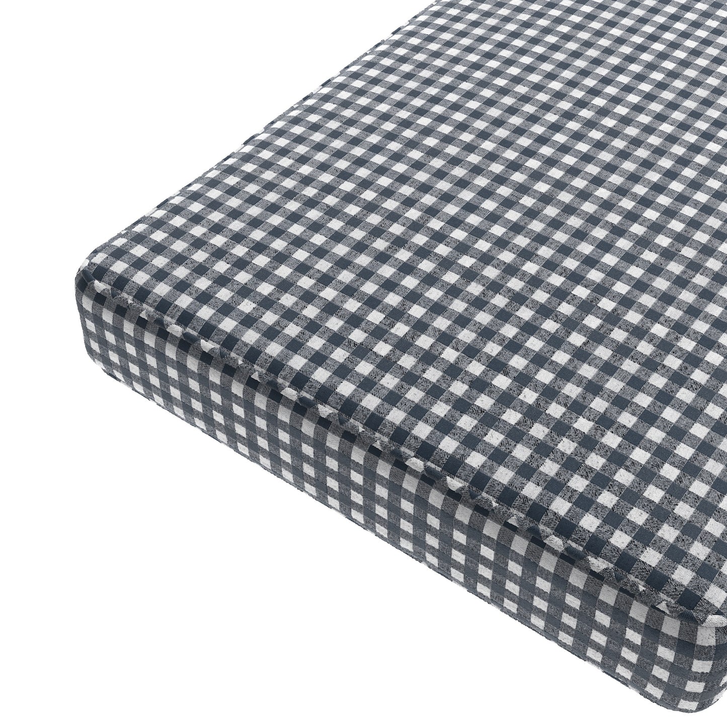 Custom Bench Cushion in Gingham - Navy
