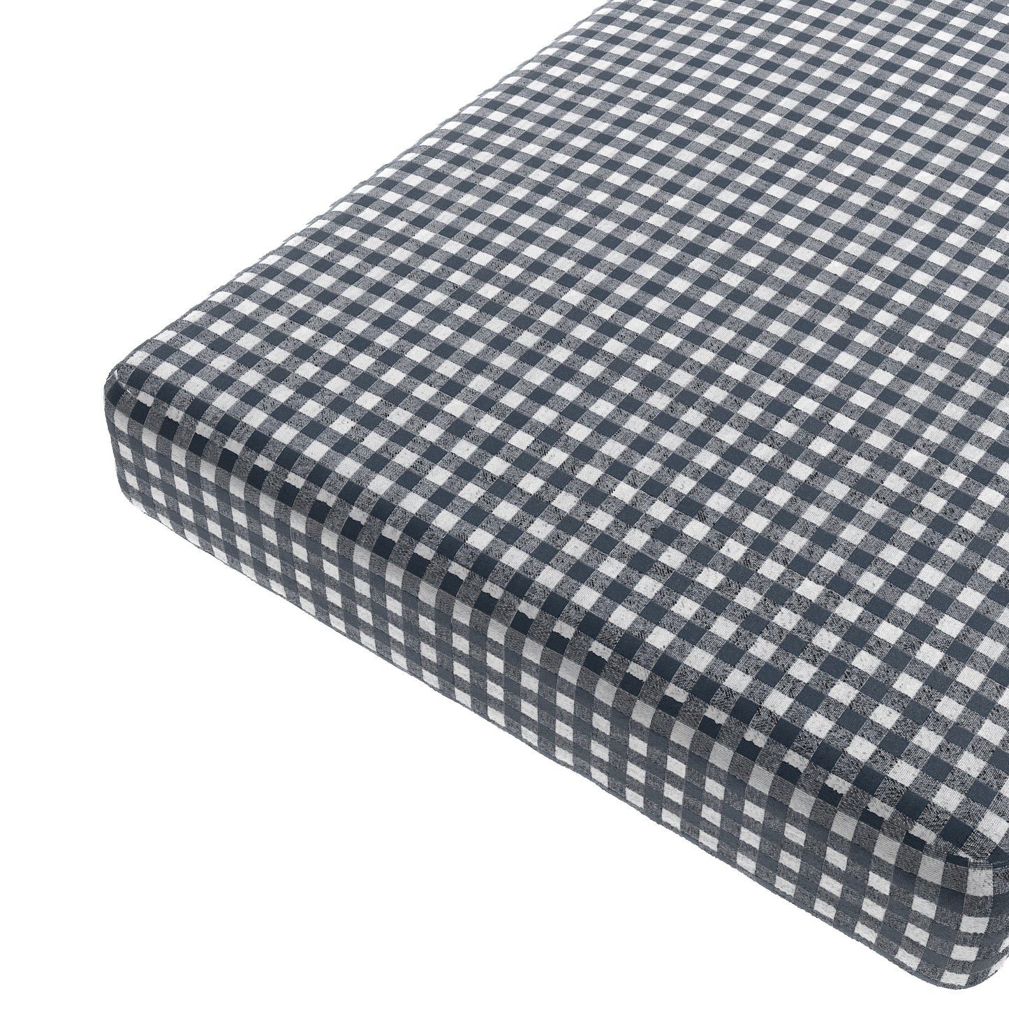 Custom Bench Cushion in Gingham - Navy