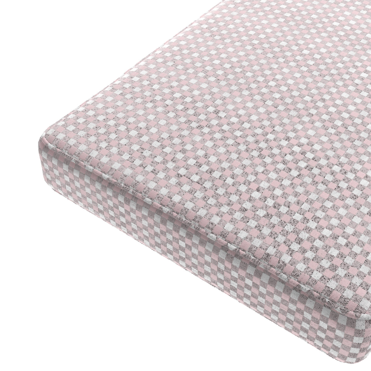 Custom Bench Cushion in Gingham - Light Pink