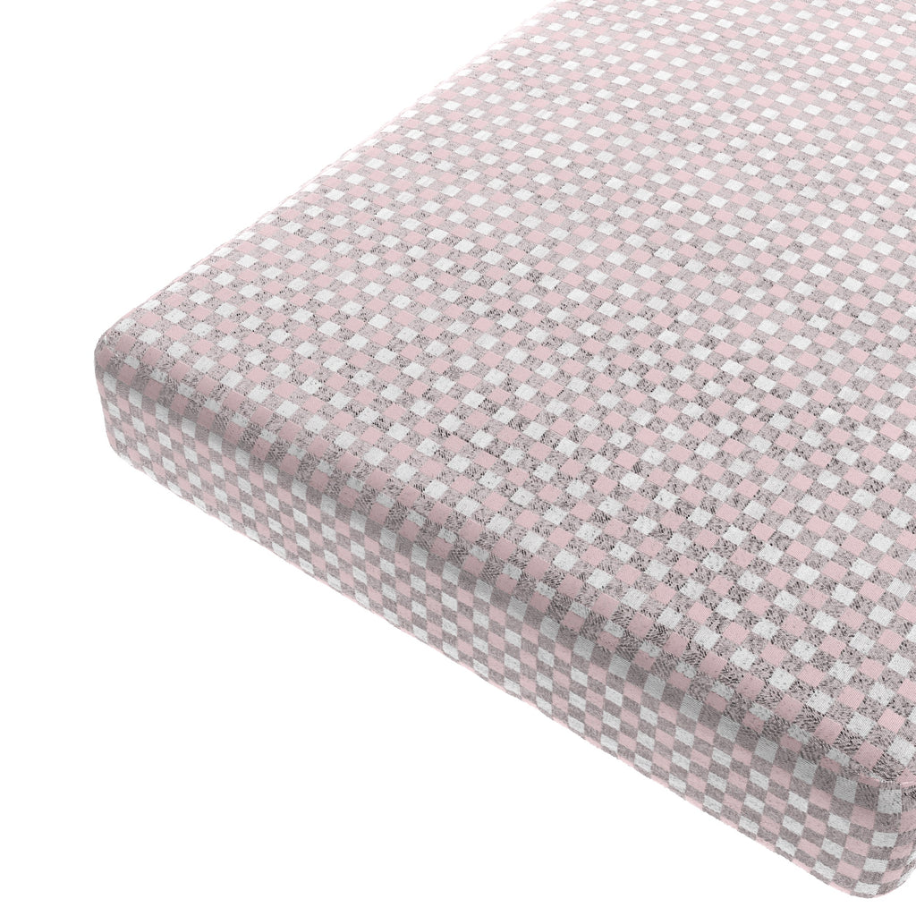Custom Bench Cushion in Gingham - Light Pink