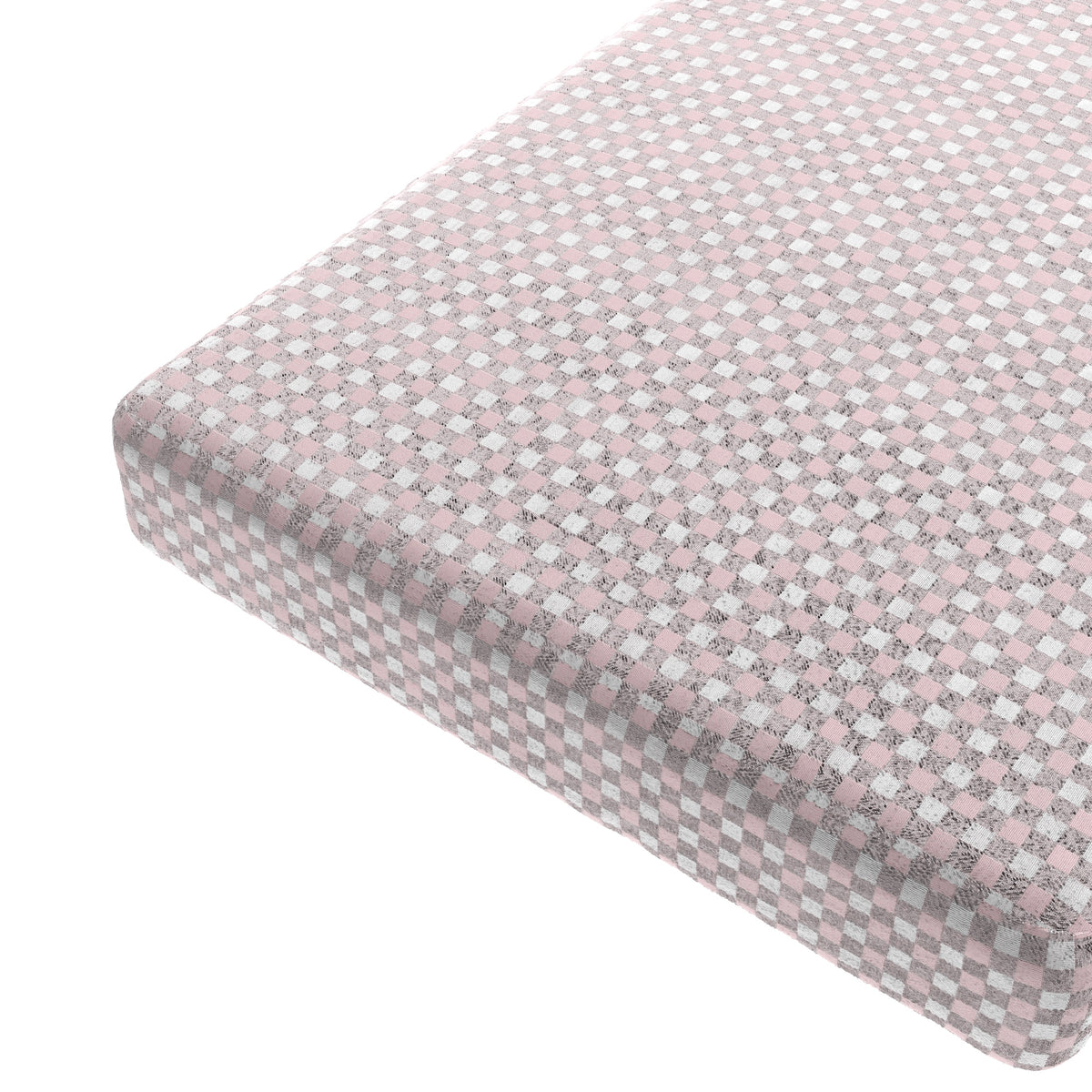 Custom Bench Cushion in Gingham - Light Pink