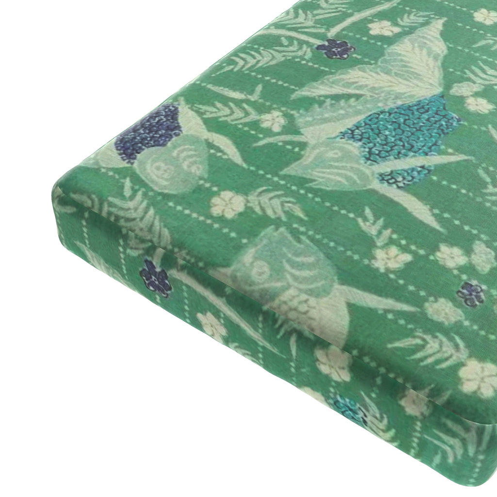 Custom Bench Cushion in Koi Pond Green