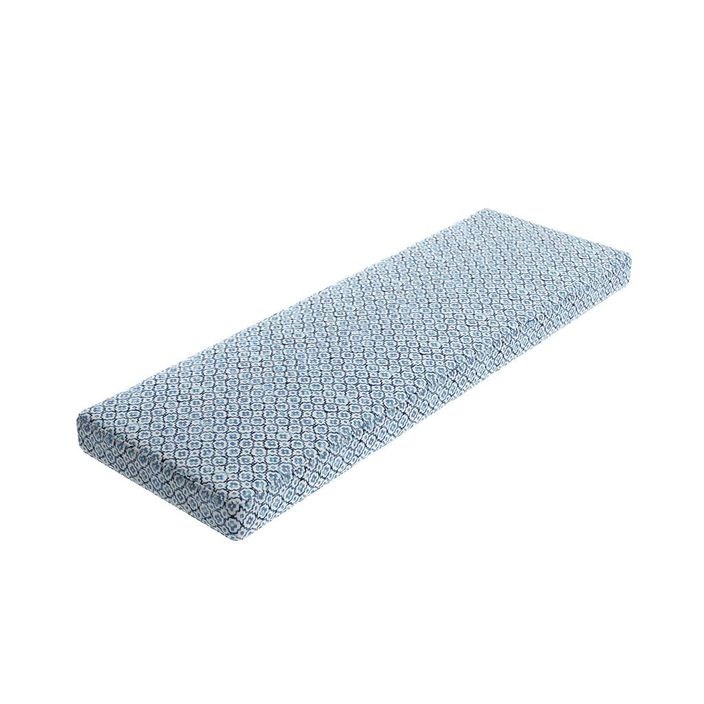 Custom Bench Cushion in Positive Print - Azure