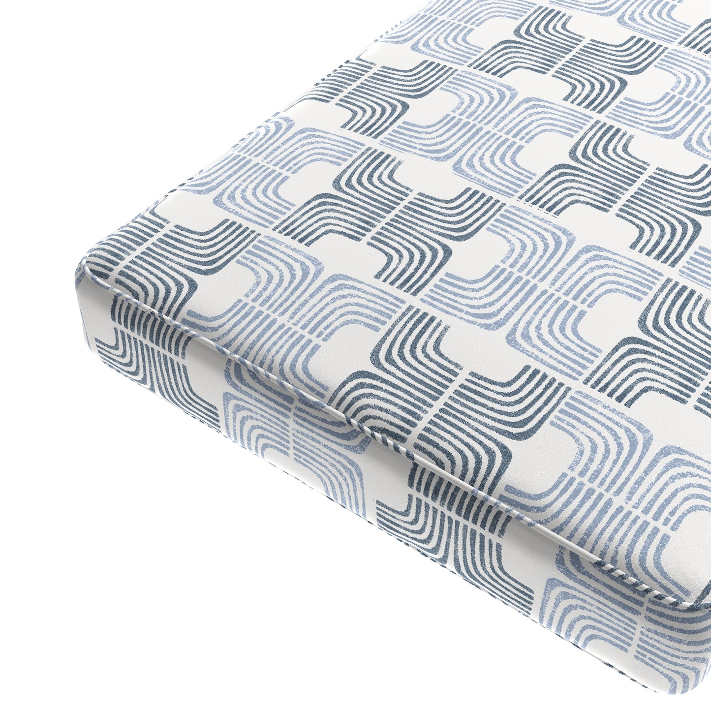 Custom Bench Cushion in Groovy - Denim