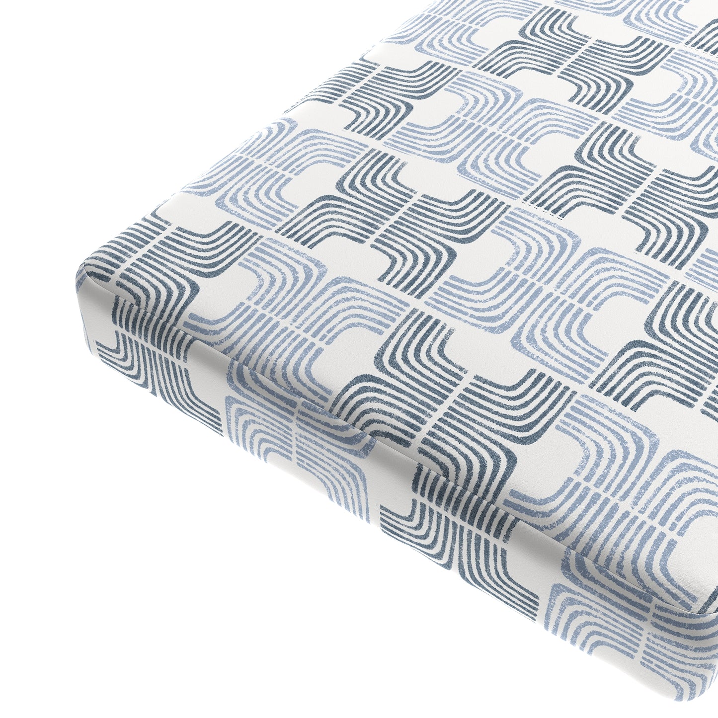 Custom Bench Cushion in Groovy - Denim