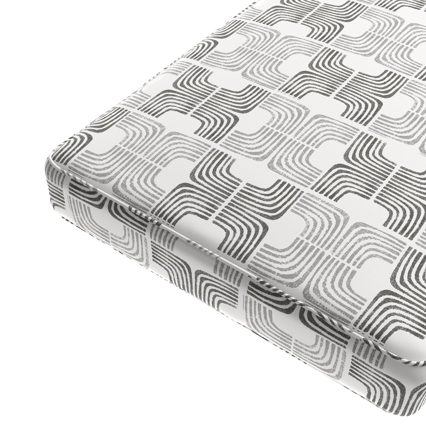 Custom Bench Cushion in Groovy - Pewter