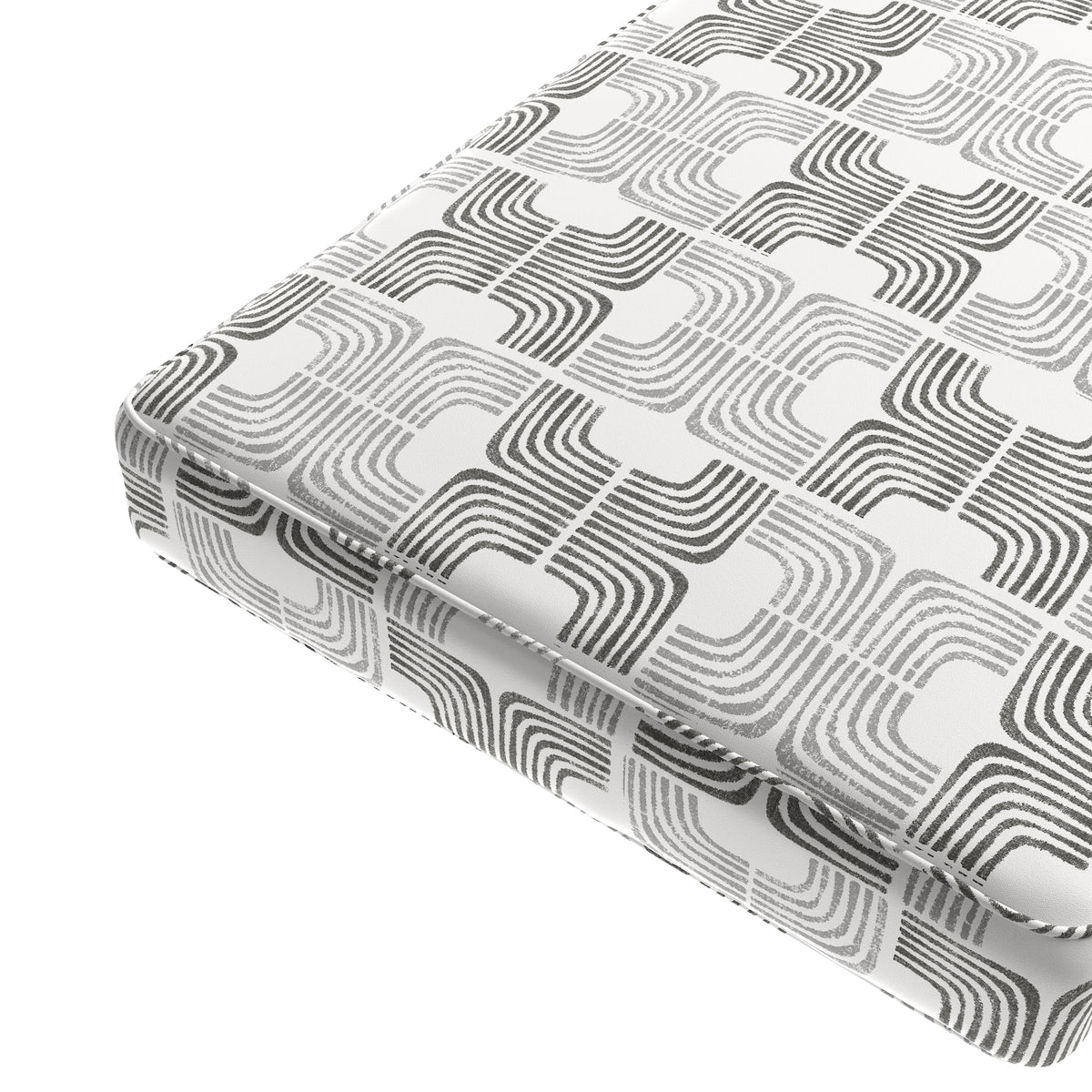 Custom Bench Cushion in Groovy - Pewter