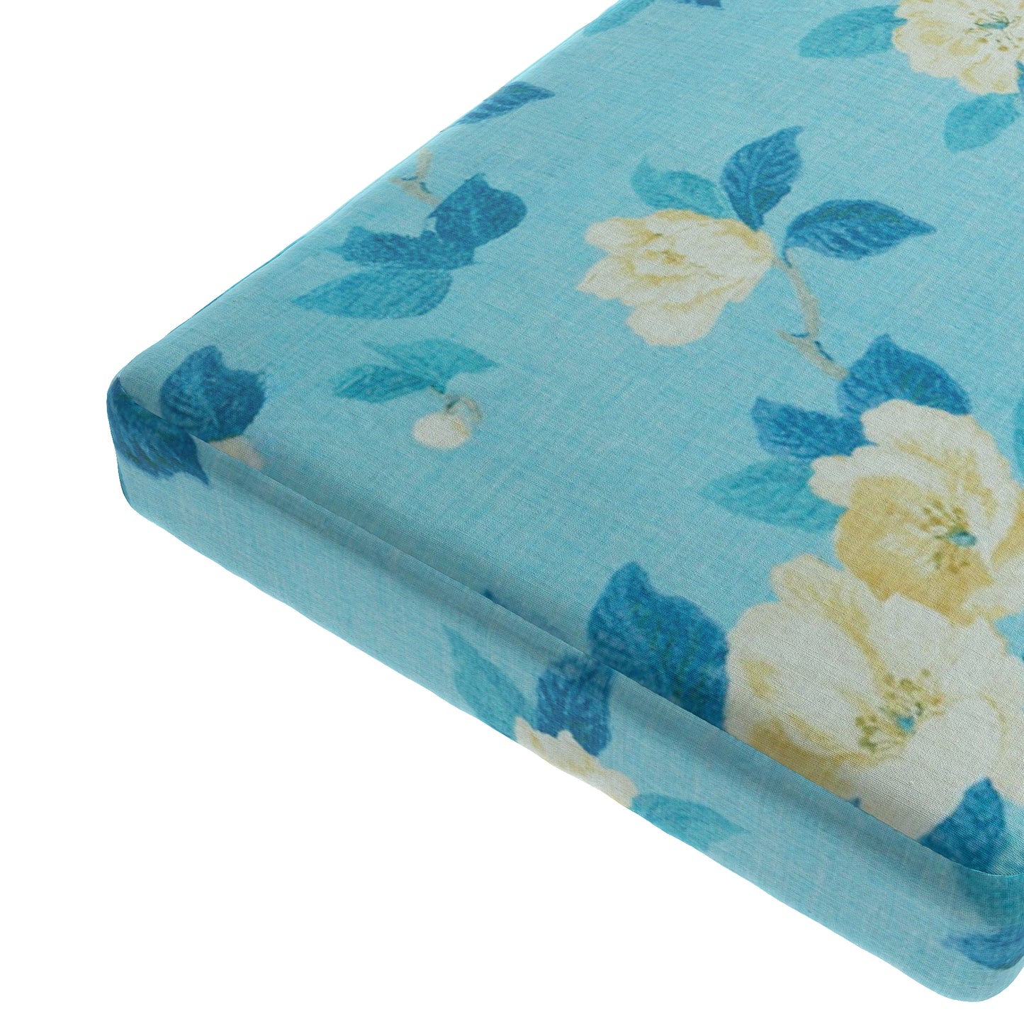 Custom Bench Cushion in Grandma's Floral - Pale Blue