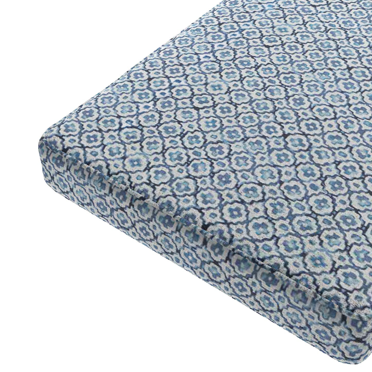 Custom Bench Cushion in Positive Print - Azure