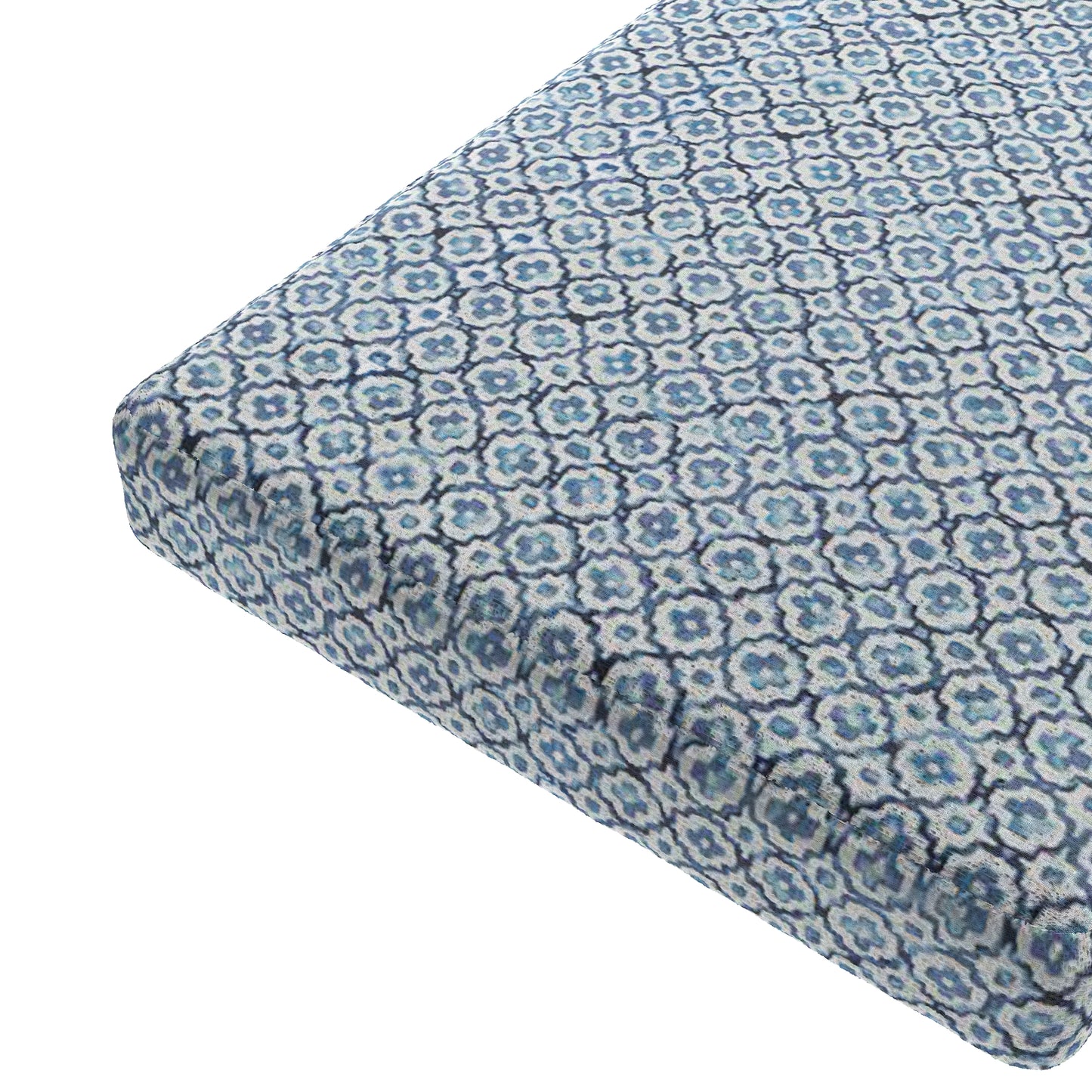 Custom Bench Cushion in Positive Print - Azure