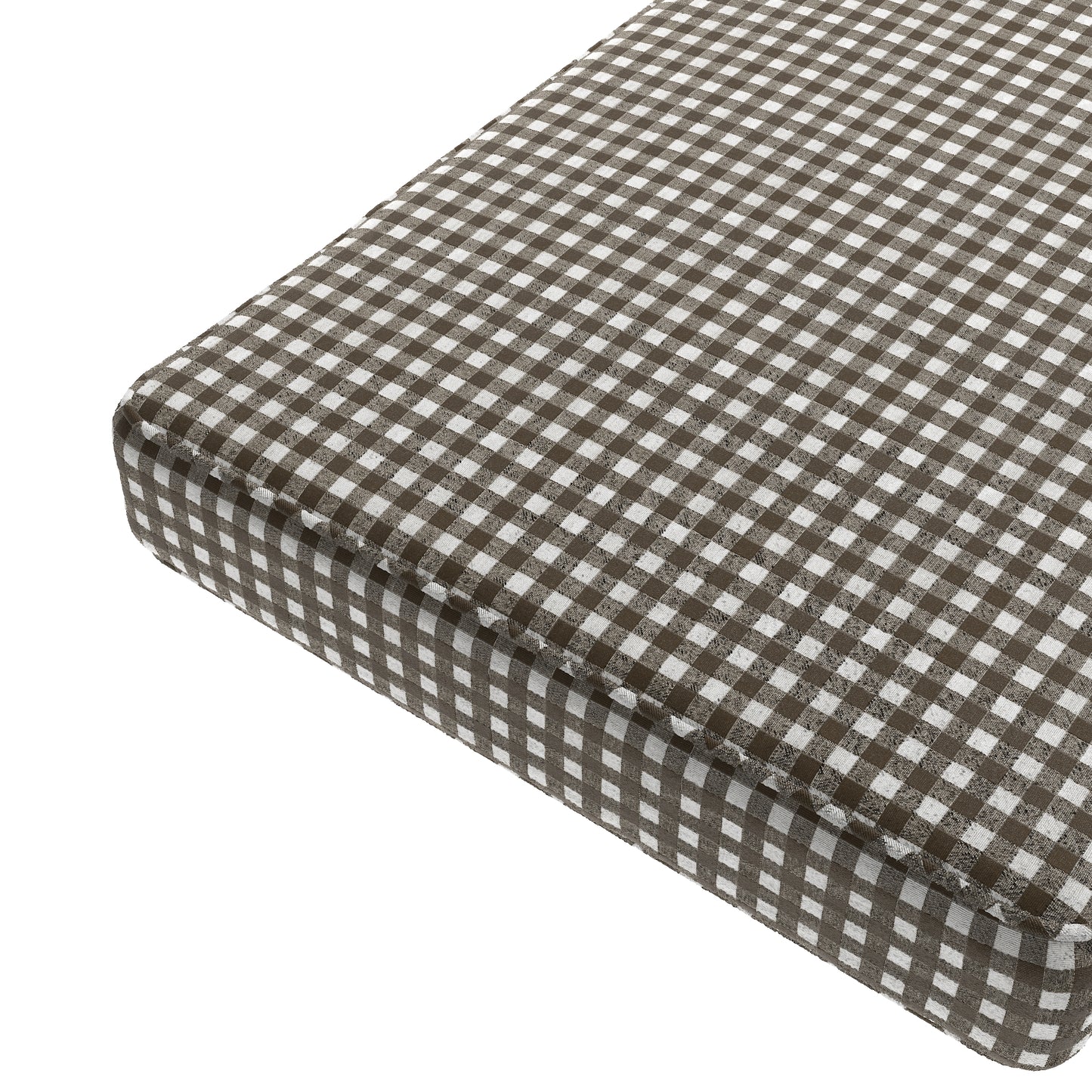 Custom Bench Cushion in Gingham - Chestnut