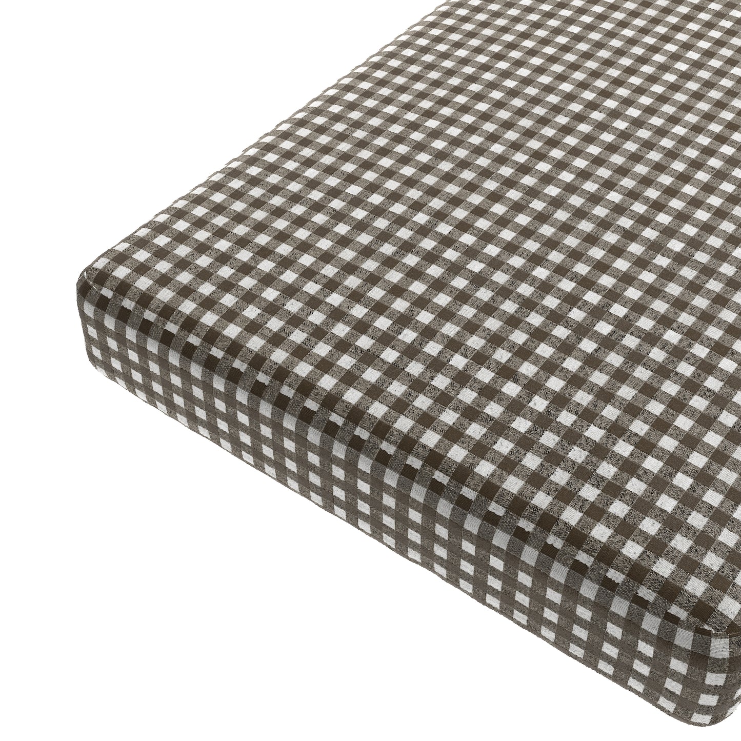 Custom Bench Cushion in Gingham - Chestnut