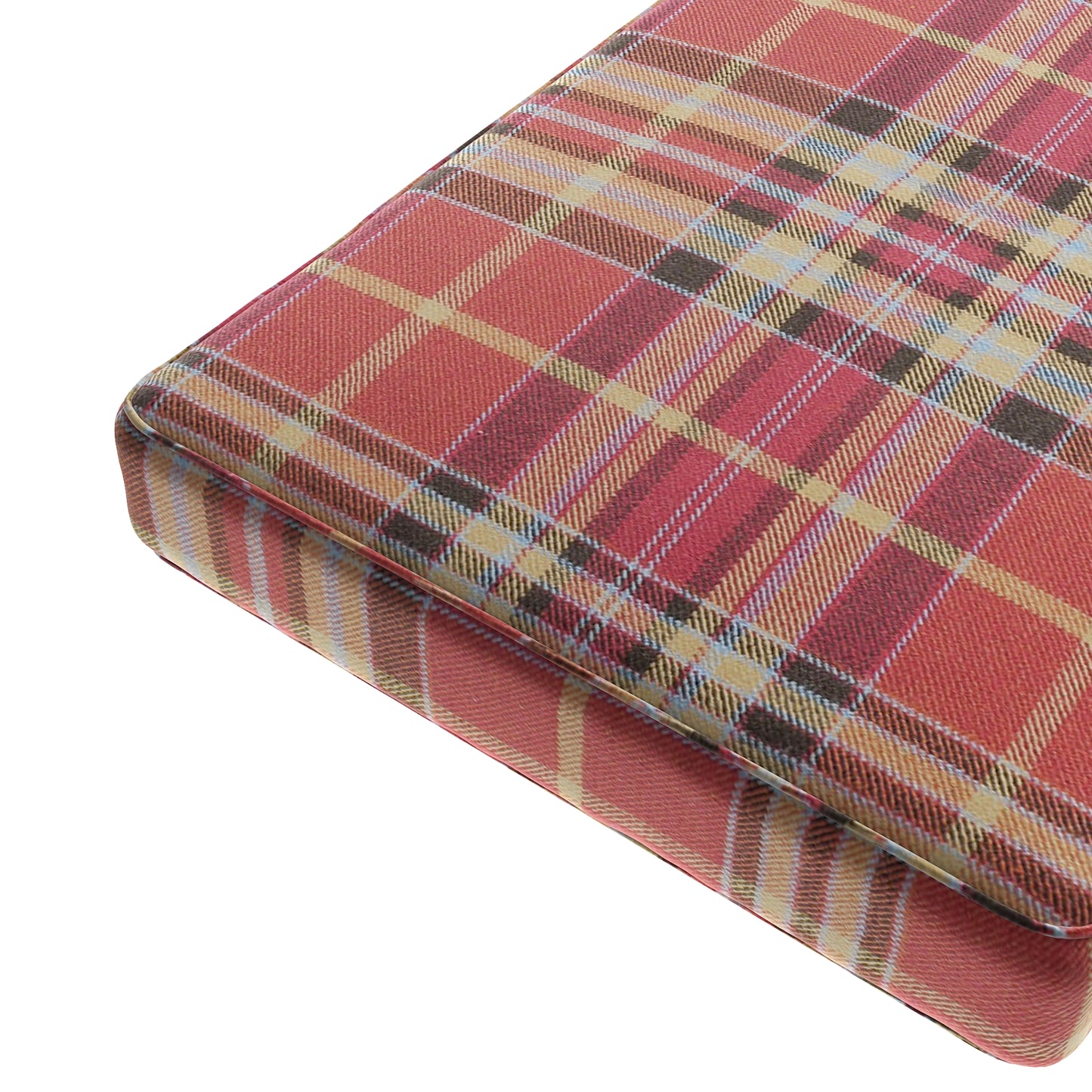 Custom Bench Cushion in Tartan - Redwood