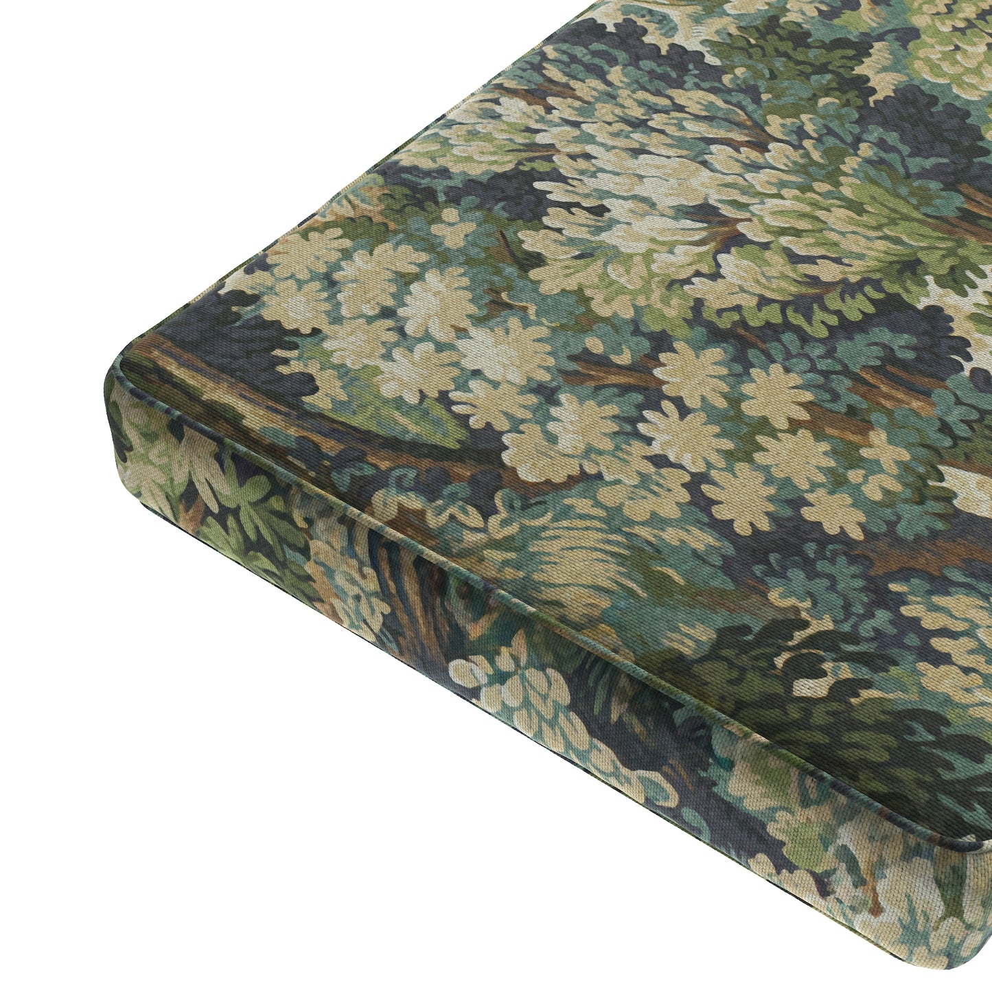 Custom Bench Cushion in Enchanted Forest - Peridot
