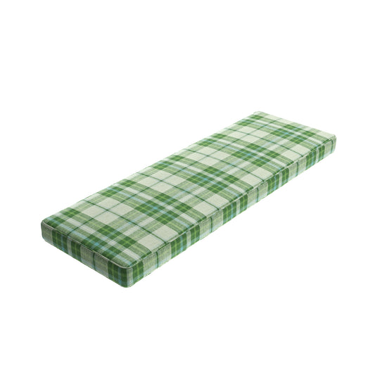 Custom Bench Cushion in Summer Plaid - Green Apple