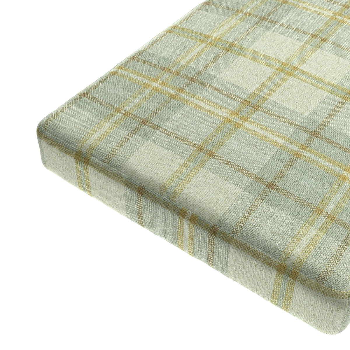 Custom Bench Cushion in Summer Plaid - Stone