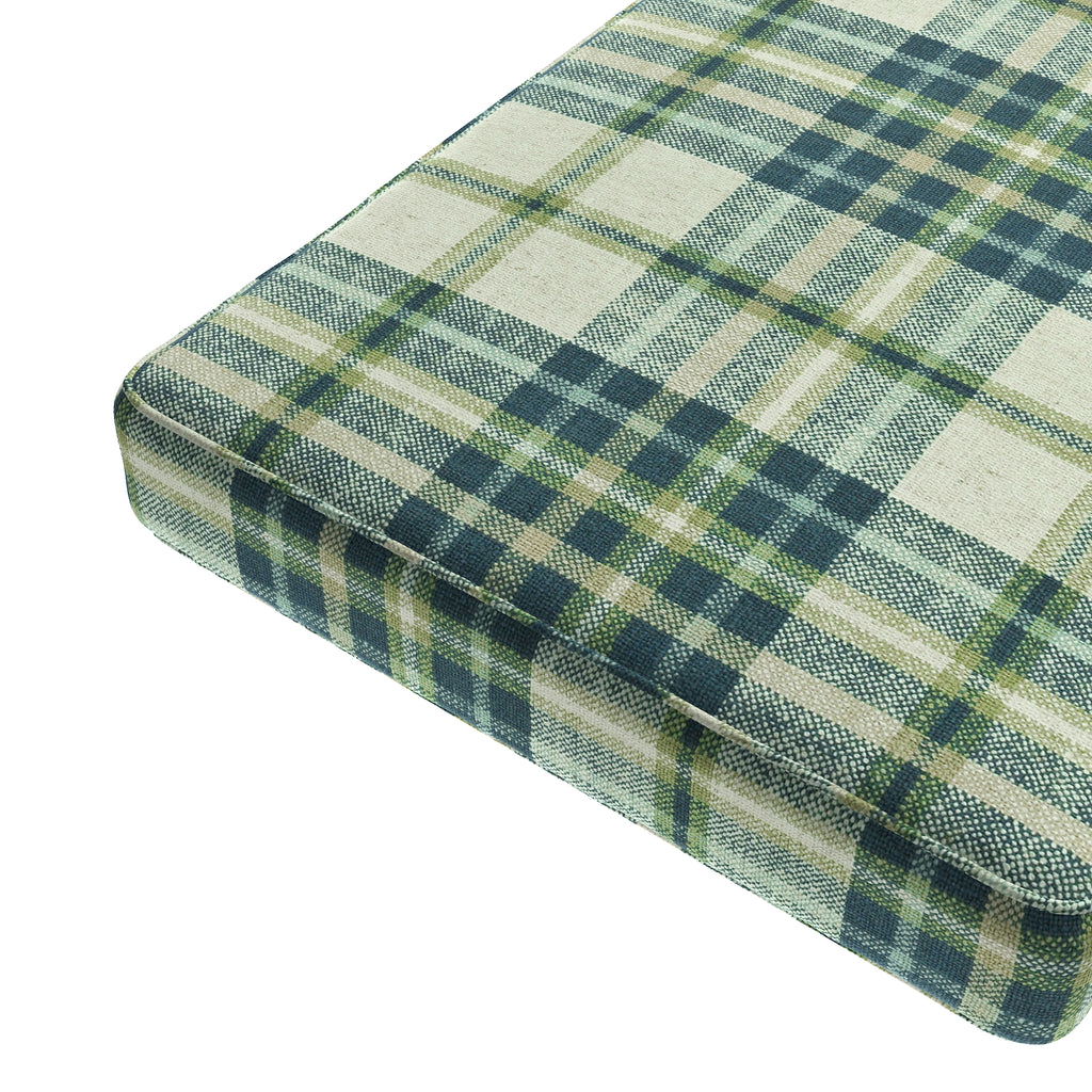 Custom Bench Cushion in Summer Plaid - Twilight