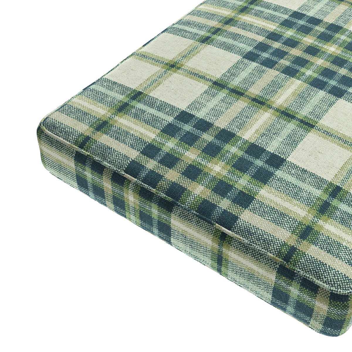 Custom Bench Cushion in Summer Plaid - Twilight