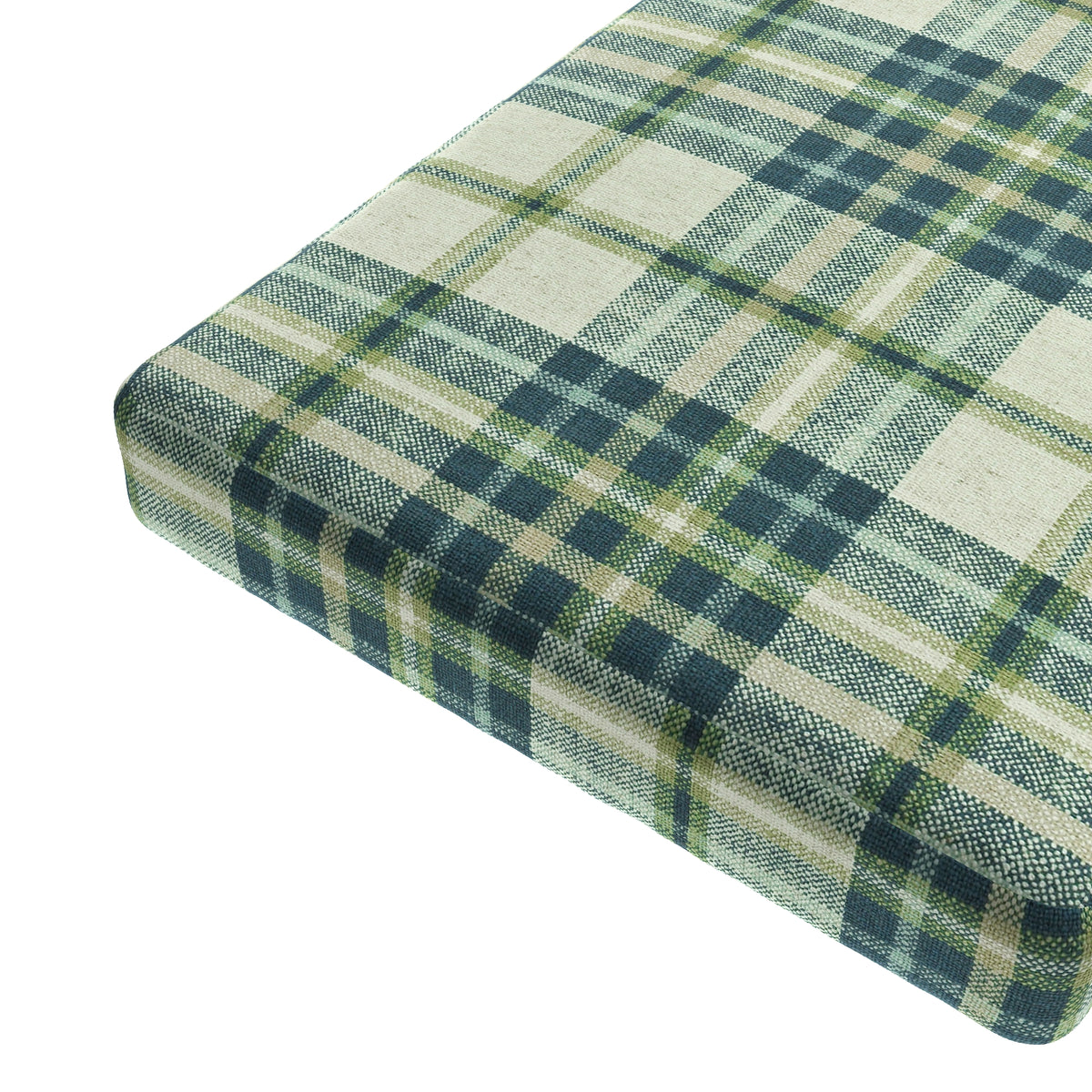Custom Bench Cushion in Summer Plaid - Twilight