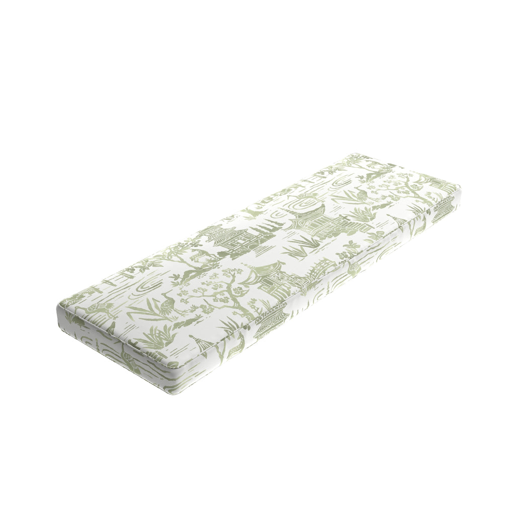 Custom Bench Cushion in Zen Garden - Jade