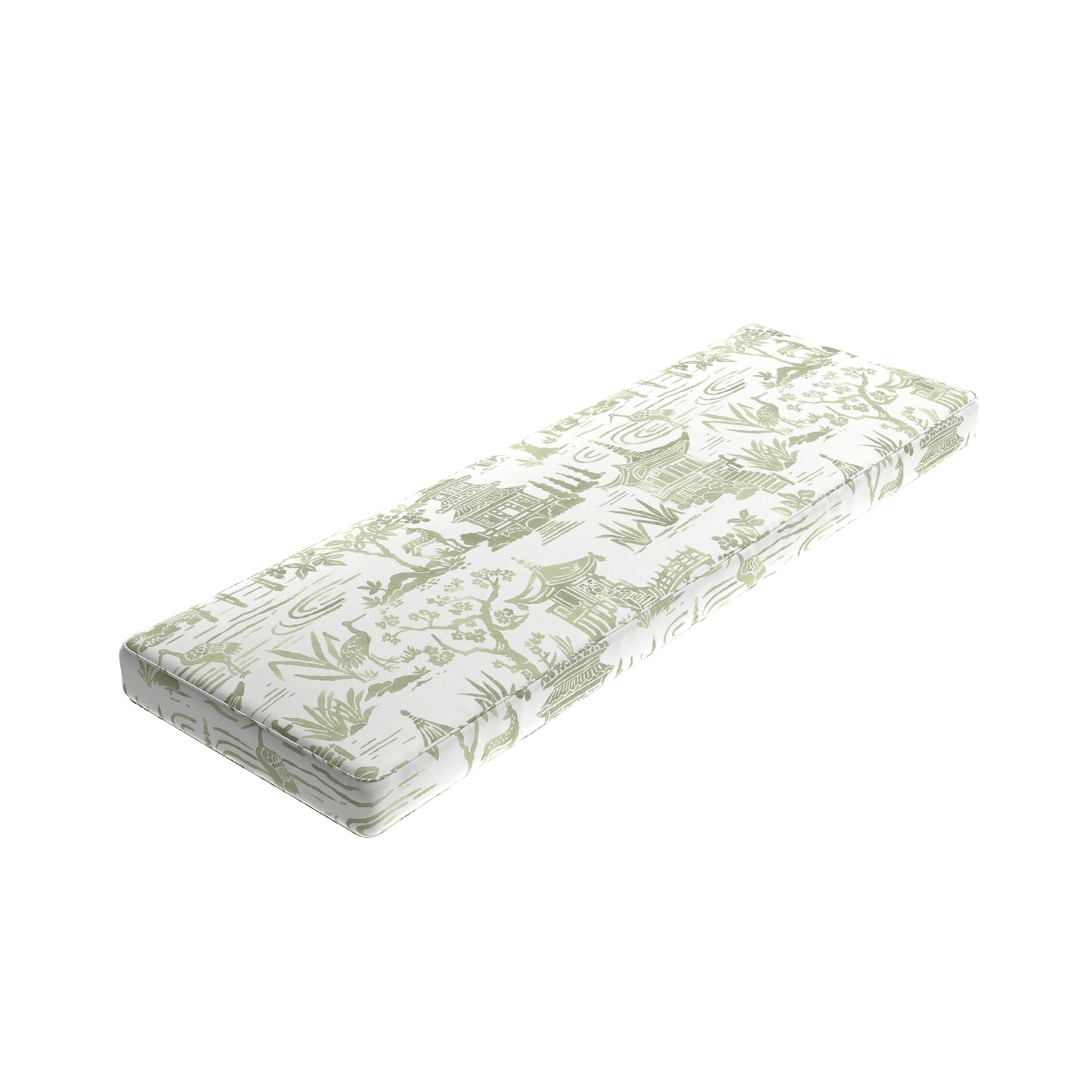 Custom Bench Cushion in Zen Garden - Jade