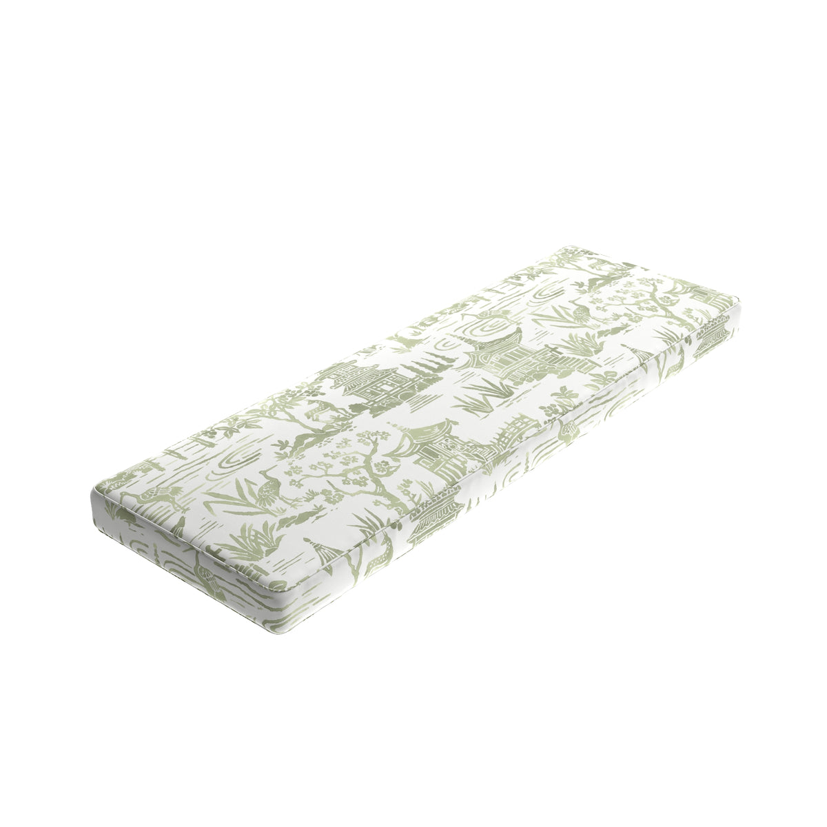 Custom Bench Cushion in Zen Garden - Jade