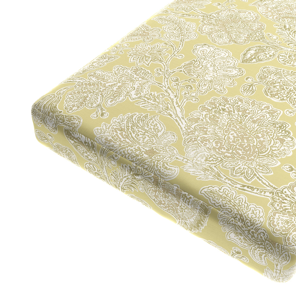 Custom Bench Cushion in English Garden - Honey