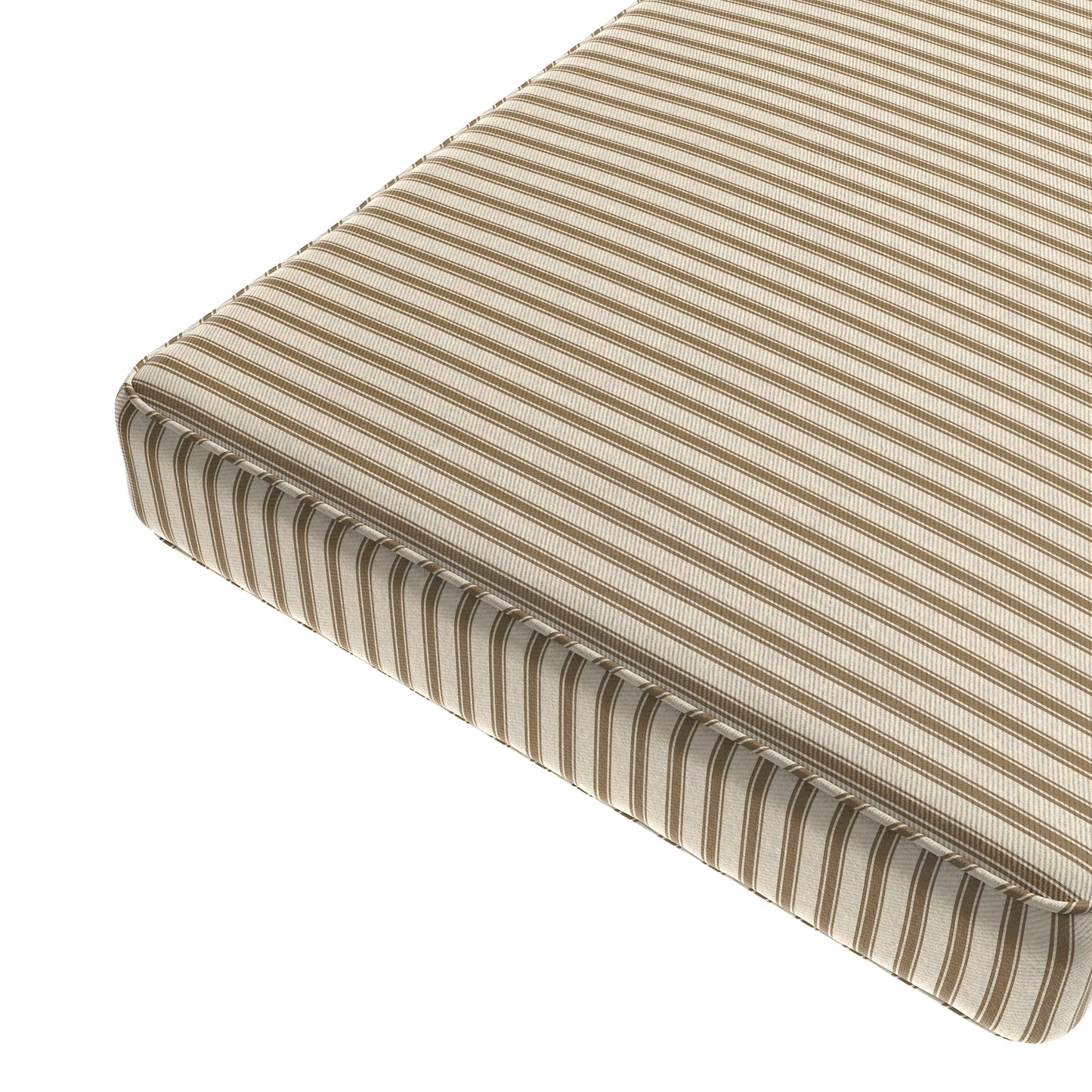 Custom Bench Cushion in Little White Line Cognac