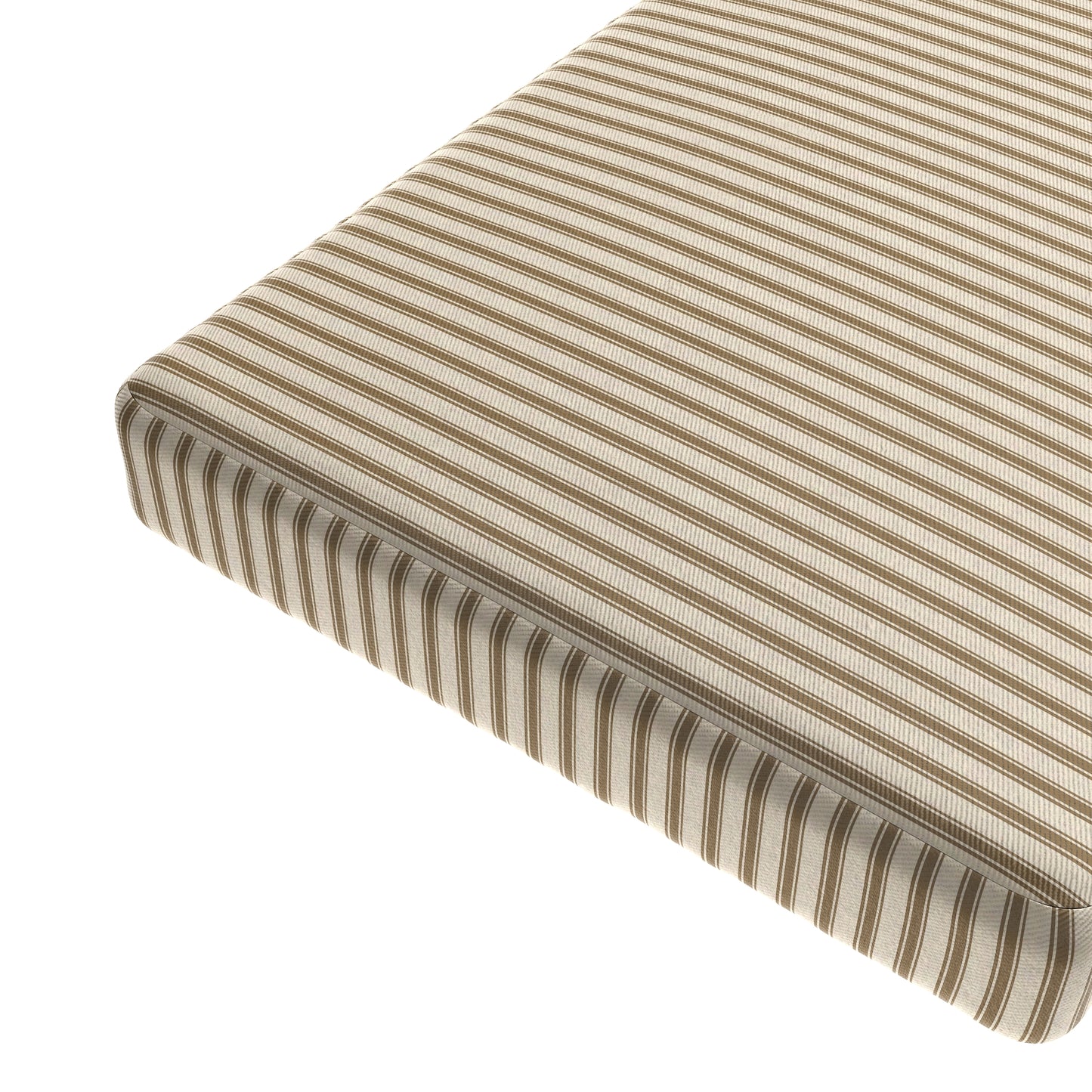 Custom Bench Cushion in Little White Line Cognac