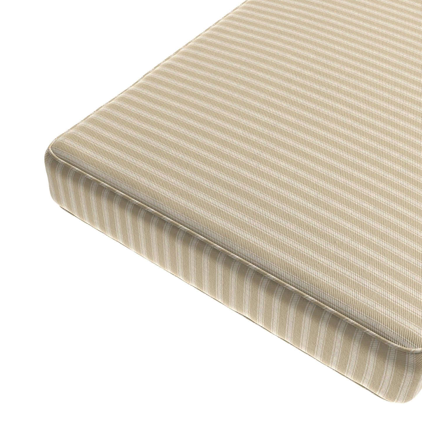 Custom Bench Cushion in Little White Line Sand