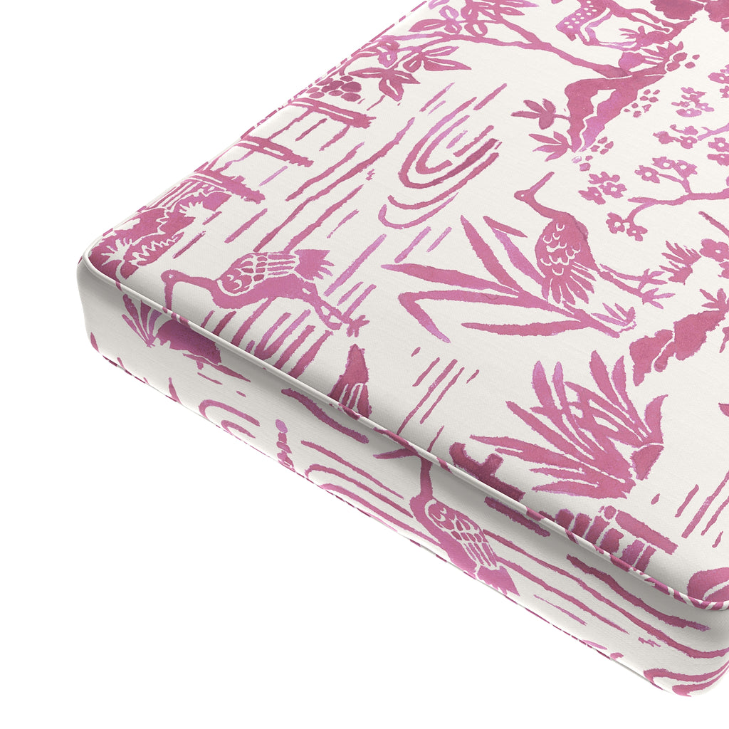 Custom Bench Cushion in Zen Garden - Cherry