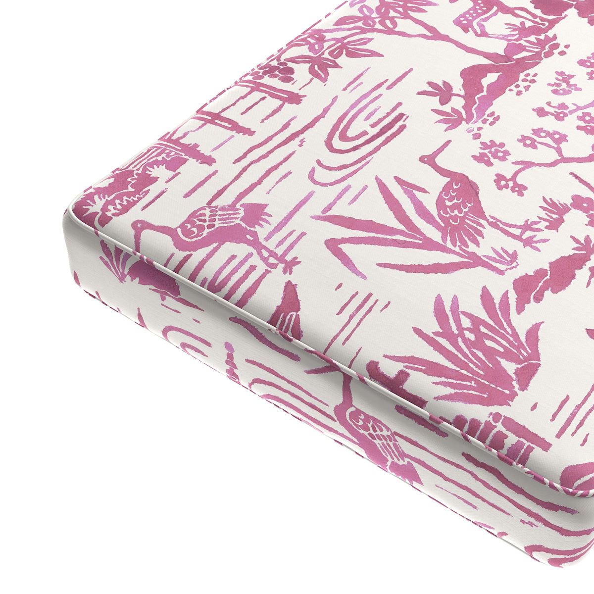 Custom Bench Cushion in Zen Garden - Cherry