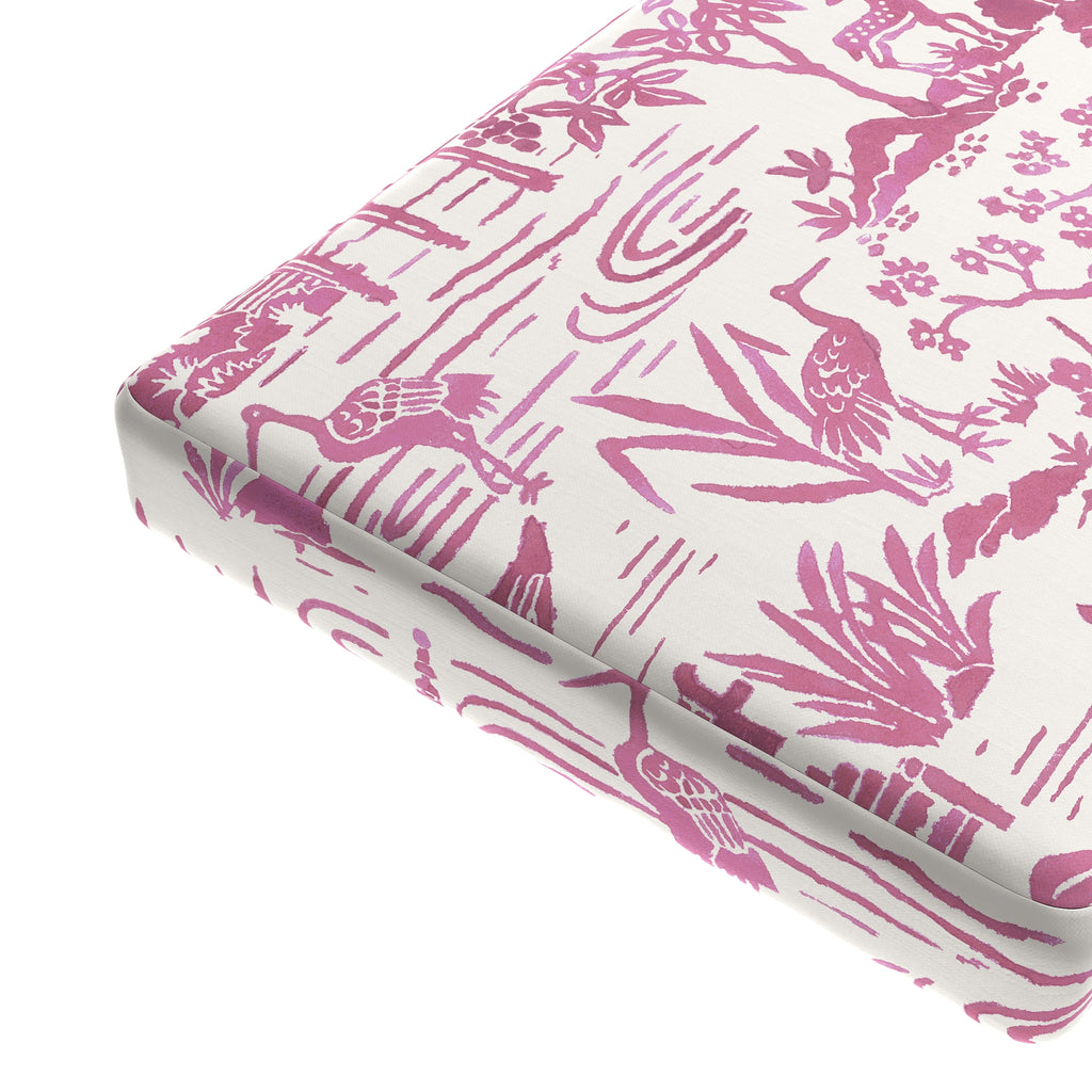 Custom Bench Cushion in Zen Garden - Cherry