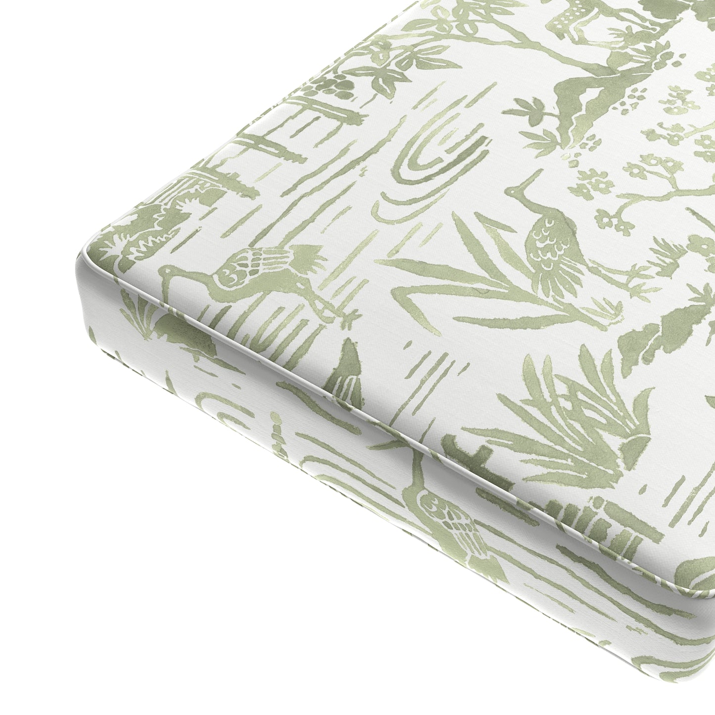 Custom Bench Cushion in Zen Garden - Jade