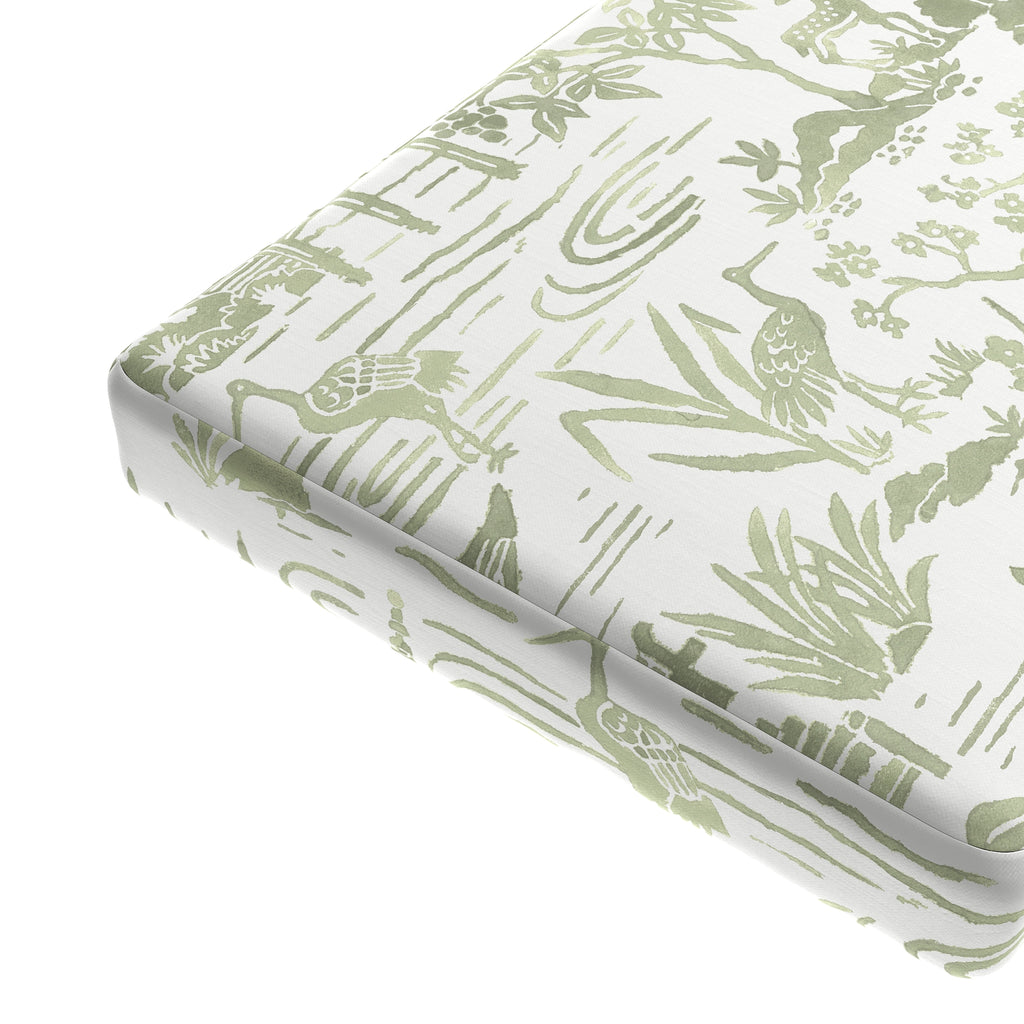 Custom Bench Cushion in Zen Garden - Jade