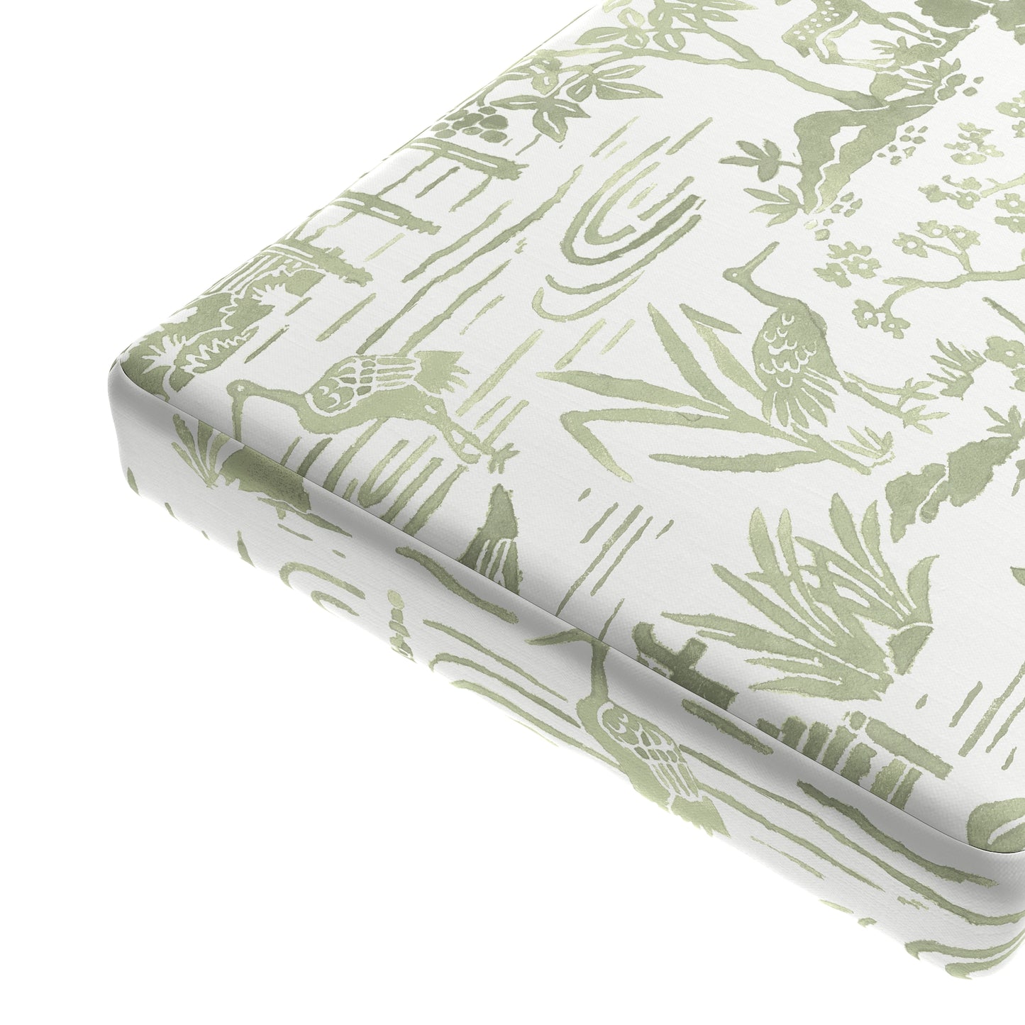 Custom Bench Cushion in Zen Garden - Jade