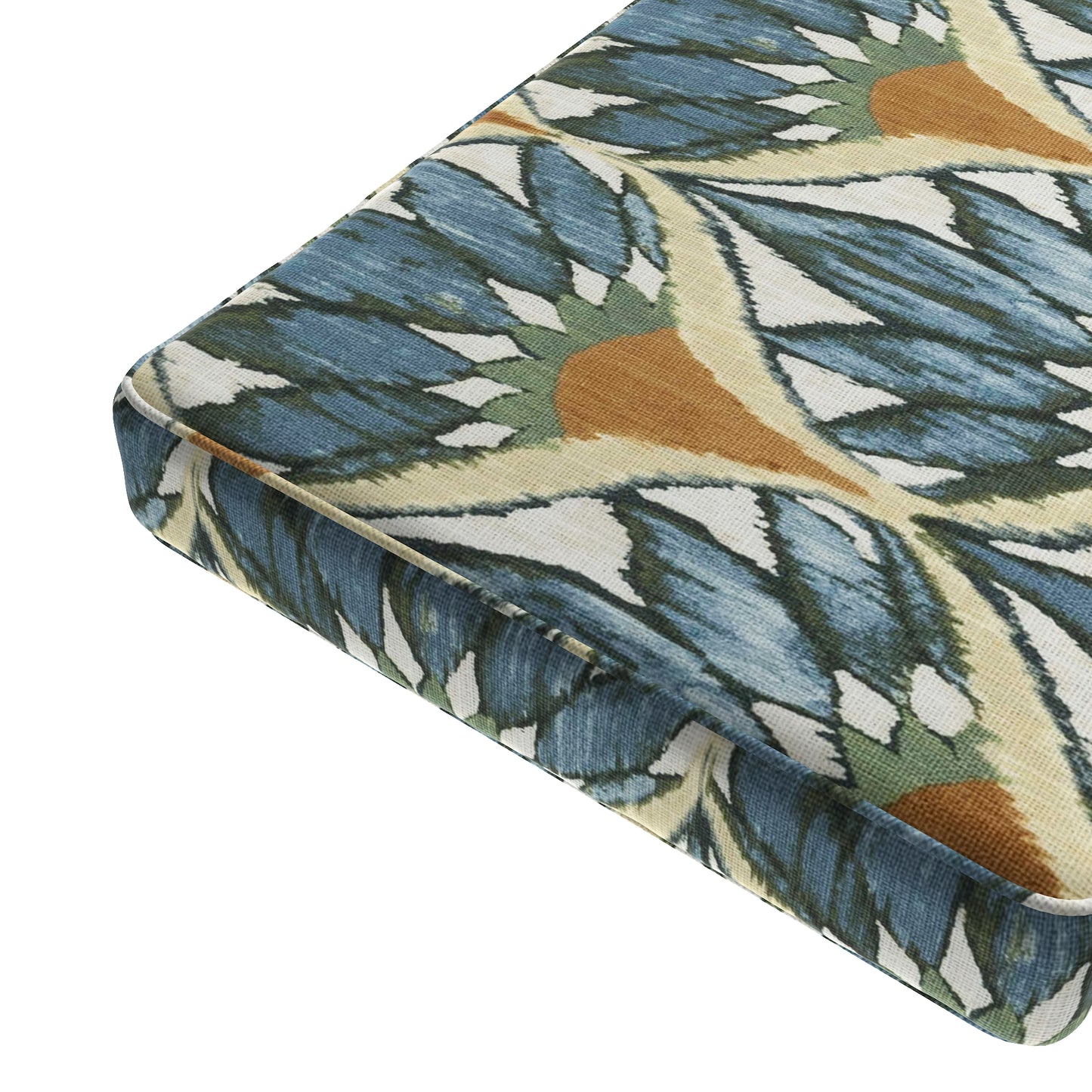 Custom Bench Cushion in Petal Press - Aquamarine